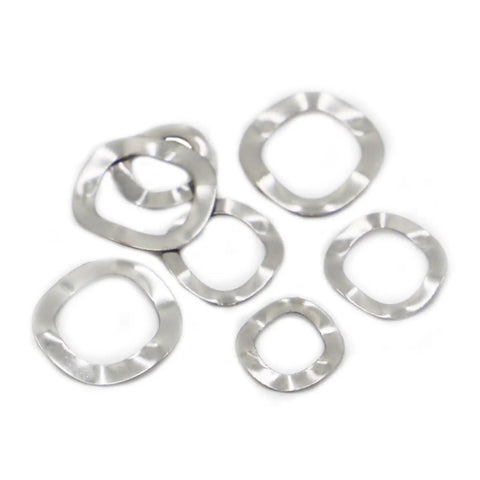 Lock Washers Assortment Kit 304 Stainless Steel Three Wave Spring Washers M3 To M51 For Auto DIY And Machinery Pro Grade Heavy Duty Easy To Install No Tools Needed, assorted stainless steel wave lock washers