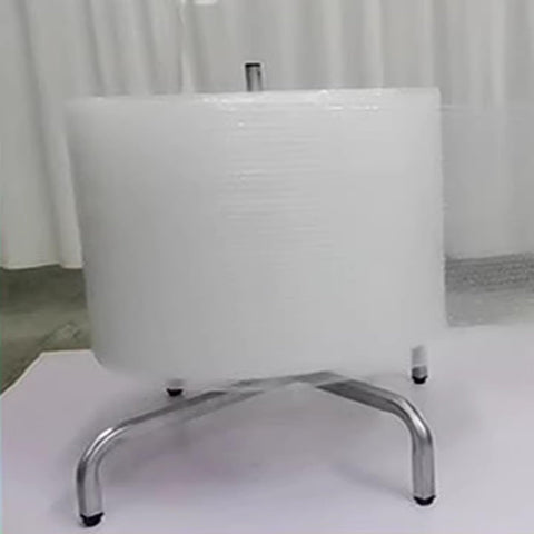 Heavy Duty Vertical Bubble Wrap Dispenser For Wide Rolls Up To Fifty Nine Inches with steel legs holding large roll of bubble wrap.