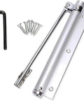 Heavy Duty Automatic Door Closer With Adjustable Aluminum Alloy Hydraulic Spring System, installation kit visible