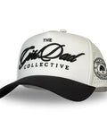 Front view of Performance Trucker Golf Hat Black For Men And Active Lifestyles Breathable Mesh Water Resistant Sweat Proof 5 Panel Running Cap With Adjustable Rope Snapback Lightweight A Frame Gear All Day Comfort