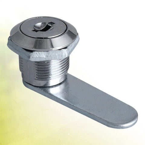No Sweat Silver Zinc Alloy Cylinder Cam Lock With Three Keys For Electrical Meter Boxes Kitchen Cabinets And Drawer Hardware, close-up view.