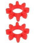 GR24 Jaw Coupling Spider Insert Kit, 2 Pack, 55 Mm OD Hub And 27 Mm ID Pocket, Red Polyurethane Elastomer For Torque Transmission And Shock Damping, Compatible With KTR Rotex 24