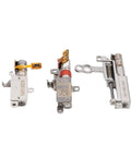Three compact metal stepper motors showcasing components for Camera Lift Projects with precise reduction capabilities.