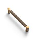 Six Pack 5 Inch Center To Center Antique Brass Cabinet Pulls With Knurled Grip And Circular End Caps For Vintage Furniture