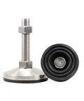 Rock Solid Adjustable Foot Levelers 304 Stainless Steel Heavy Duty Equipment Legs with Anti Skid Rubber Pads 2 Inch Base close up