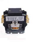 Two Pole Air Conditioner Contactor Heavy Duty 40 Amp FLA 24V Coil with One Quarter Inch Quick Connect Terminals front view