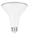 PAR38 LED Flood Light Bulbs 3000K Warm White, 1275 Lumens, dimmable, viewed from angled side, showing E26 socket and flood design.