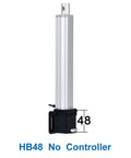 Epic Precision 42 Series Stepper Motor Linear Electric Actuator With Smooth Speed Regulation 24V DC side view, showing 48 cm height, aluminum and plastic.