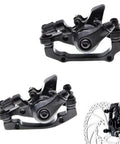 Heavy Hitter Mechanical Disc Brake Kit For Mountain Bikes And Fat Tire Electric Cruisers With Reinforced Aluminum Caliper And 160 Mm Floating Steel Rotor, showing calipers and rotor.