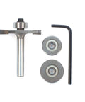 Router Biscuit Joining Kit With One Quarter Inch Shank, Five Thirty Second Inch Rabbeting Bit, Bearings, and Hex Wrench