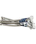 Six Pack 12 Inch Braided Stainless Steel Toilet Supply Lines 3/8 Inch Compression To 7/8 Inch Back Nut