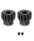 Beefed-Up 2 Pack 13-Tooth Hardened Steel Pinion Gear 32 Pitch 3mm Shaft Heavy-Duty Upgrade with set screws