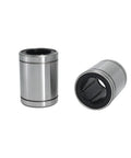 High Precision Linear Motion Bearing LME80UU Sliding Bushing for Smooth Low Friction Movement, Built Tough Durable Metal Housing, Easy Installation, Wide Size Range 80x120x165 for Industrial Machines and Automation, metal linear bearing shown front and side