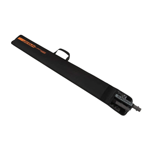 Javelin Adjustable Carbon Boom V1 in travel case, lightweight two-piece design visible, ideal for wing foil and wingsurf.