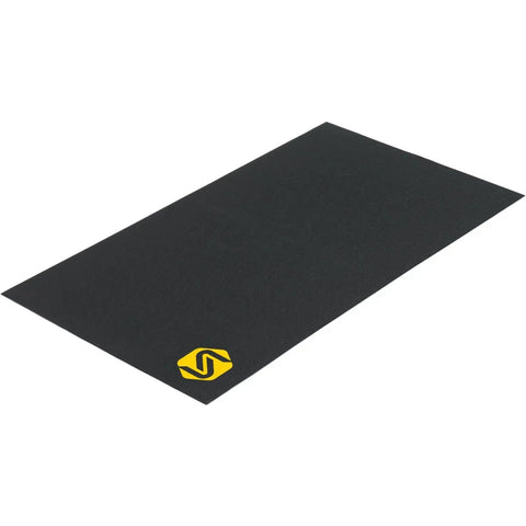 Black mat from Complete Dope All In One Indoor Bike Trainer Accessory Kit With Mat, Climbing Block, And Towel For A Clean, Stable Ride