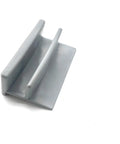 Side view of a single gray plastic shower door guide part of the 5 Pack Gray Plastic Sliding Shower Door Bottom Guides M6192 For Sliding Shower Doors With Half Inch Channel, Includes Fasteners, Delivers Precise Alignment, Centered Tracks, And Smooth, Consistent Movement.