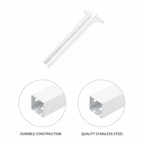 Adjustable Shelving Support For AA Wall Tracks In White Stainless Steel Bracket Column Durable Shelf Anchors