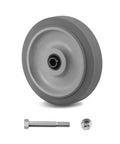 Tough As Nails Rolls Smooth And Keeps Floors Scratch Free Heavy Duty Thermoplastic Rubber Casters With Precision Bearings, grey wheel, steel bolt, nut.