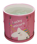 Portable Folding Bathtub With Quick Open Design No Install Needed Easy To Store featuring unicorn design on pink material