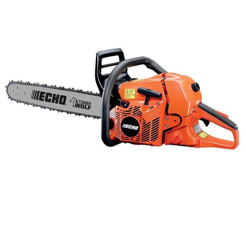 Timber Wolf 20 Inch Gas Chainsaw With 59.8cc Power, Easy Start And Hassle Free Operation, side view of orange body
