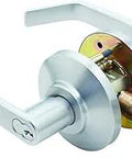 7KC Contour Angle Return Lockset For Classroom Doors Heavy Duty 2 Inch Satin Chrome Finish 7 Pin Cylinder Through Bolt Mounting Easy Rekey With Interchangeable Core For Fast No Fuss Security