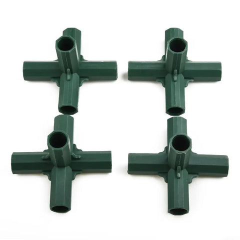 Right Angle 5 Way Garden Frame Connectors For 16mm Tubes DIY Plant Support Bracket Kit With Styles Greenhouse Climbing Trellis Fittings And Outdoor Awning Frame Parts 4 Pack For Easy Install