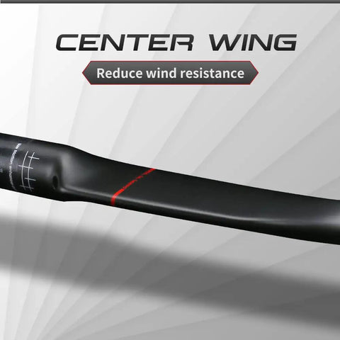 Close-up of Carbon Road Bike Drop Bars 400mm 31.8mm UD Matte, internal routing, lightweight design with center wing for wind resistance reduction.