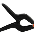 Six Pack 9 Inch Hefty Spring Clamps Made From Tough Nylon With Cushioned Jaw Tips engineered for quick swaps, shown from the side.