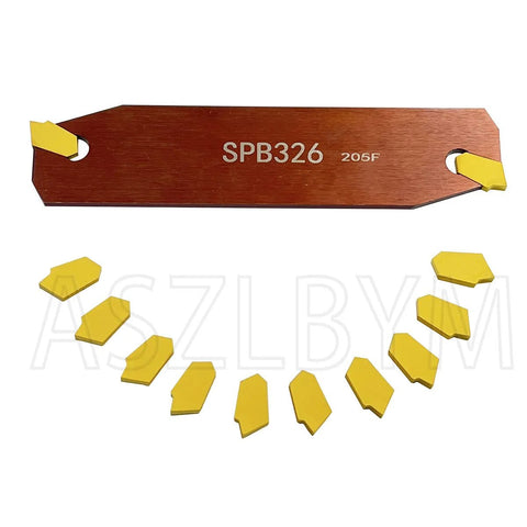 Lathe Grooving Cutoff Tool SPB26-3 with 12 Pro Grade SP300 Carbide Inserts and SMBB1626 Blade Plate for CNC turning