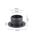 Heavy Duty 4 Pack Flanged Sleeve Bearings 8Mm By 10Mm By 7Mm Pom Oilless Bushings Built Tough For Equipment Runs Slick And Zero Hassle Self Lube Design Black with dimensions shown.