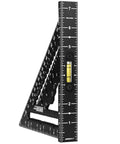 Side view of MACH-1 Smart Mark Rafter Square with level vial, showing clear markings for accurate layouts, 7-1/4 inch size.