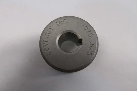 Five Eighth Inch Bore Steel Jaw Coupling Hub L075 Series Beefy Industrial Shaft Coupler for Power Transmission, Rugged Metal Coupler for Machinery, 10688 Style D563199, top view