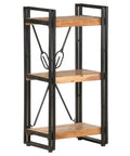 Three-Tier Acacia Wood Bookcase With Powder-Coated Steel Frame, Industrial Style Shelving Unit For Books, Magazines, Documents, And Decor, 15.7x11.8x31.5 Inches, Built To Last Modern Organizer
