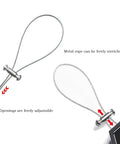 30 Pack Double Hole Wire Rope Cable Clamps For 3mm Line Holes, showing adjustable metal rope loop with iron clamp