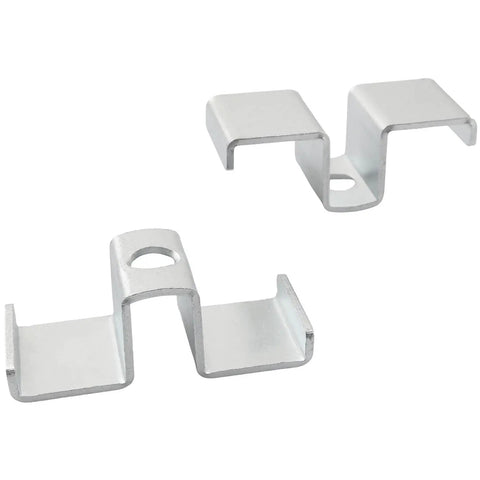 Heavy Duty Grid Saddle Clips For Industrial Flooring Drainage Fasteners 2.55 X 1.14 Inch Galvanized Steel Clamps shown from the front.