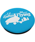 Blue Gyrocopter Gyroplane PopSockets PopGrip For Autogyro Pilots And Aviation Enthusiasts with 'I'd Rather Be Flying' text.