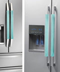 Refrigerator Door Handle Covers Set Of 4 Plush Washable Anti Dust With Hook And Loop Fasteners on fridge handles