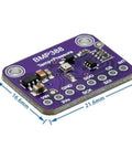 Barometric Pressure Sensor BMP388/BMP390 With I2C And SPI Interfaces, circuit board with measurement dimensions 21.6x16.6mm