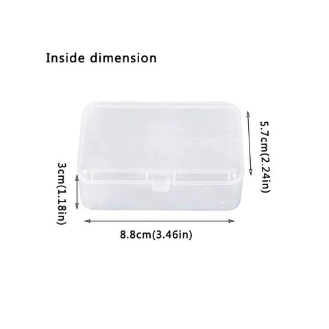 Clear Rectangle Storage Boxes With Hinged Lids 4 Pack For Small Parts Crafts Beads Screws Batteries And Drills Keep Your Workspace Totally Organized Moisture Proof Dustproof Organizer Case Set dimensions