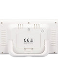 Back view of Smart Ultrasonic Water Level Sensor For Home Use Cordless Liquid Level Detector With Digital Display, showing CE mark.