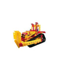 Big Bulldozer Construction Kit With 600 Parts, Four Realistic Bulldozer Models, Stable Tracked Vehicles, Cable Winch Details, German Engineering Quality, Great For Techies And Builders, Educational Play For Ages 8 And Up yellow tracked bulldozer model with front blade