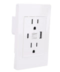 Built Tough Wall Outlet With USB And Type C Fast Charge Ports, 15 Amp Surge Guard Electrical Socket For Home And Office, No Fuss Install Anti Overload Us Power Receptacle in white finish.