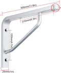 Two Piece Solid Aluminum Alloy Corner Shelf Brackets Rock Solid Wall Mount Support With Matching Screw Kit And Slick Rounded Edges, showing dimensions.