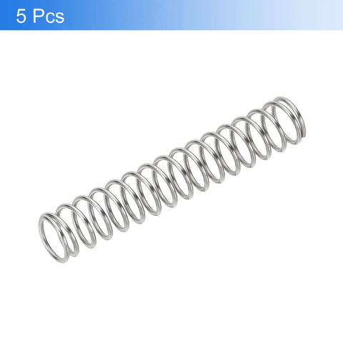 Five Pack Beefy Fix It Ready Heavy Duty Compression Springs 0.8mm Wire 8mm Outer Dia 45mm Length 304 Stainless Steel for Ballpoint Pen