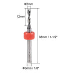 Two Millimeter Tungsten Carbide PCB Drill Bits Set Of 5, 1/8 Inch Shank Micro Drill Bits For CNC Engraving And Jewelry Making
