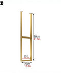 Heavy Duty Floating Shelf Brackets With Screws Hella Sturdy Wrought Iron Wall Mounts For Kitchen And Dining Room Space Saving DIY Shelving Supports, gold, 80cm tall.