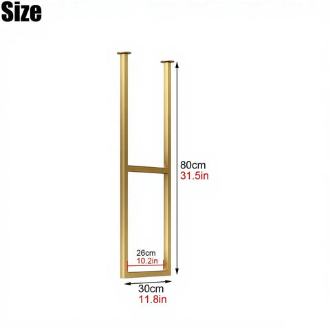 Heavy Duty Floating Shelf Brackets With Screws Hella Sturdy Wrought Iron Wall Mounts For Kitchen And Dining Room Space Saving DIY Shelving Supports, gold, 80cm tall.