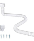 Extendable 16.5Ft Gutter Downspout Extension Pipe For 2x3 And 3x4 Downspouts, Flexible Drainage Tube From 3.6Ft To 16.5Ft, White Finish