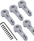 Metal 24T Aluminum Servo Horns Kit, M3 Threads, 5-Pack For Hitec RC Servos, CNC machined aluminum, steel bolts, L hex wrench included