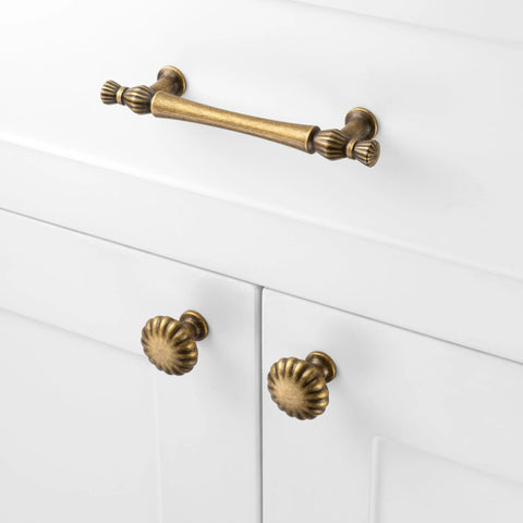 10 Pack 3 Inch Hole Centers Antique Brass Cabinet Pulls Vintage Brass Cabinet Hardware For Cabinets Drawers Dressers Cupboards
